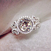 Flat Round Brass Micro Pave Clear Cubic Zirconia Finger Rings for Women FS-WG22049-04-2