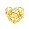 304 Stainless Steel Compass Open Cuff Rings for Women RJEW-G321-13G-2