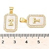 Brass Micro Pave Cubic Zirconia Pendants KK-C105-06G-3