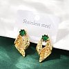 Conch 304 Stainless Steel Glass Stud Earrings EJEW-M105-04G-1