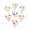 Rack Plating Alloy Enamel Pendants X-FIND-C050-09G-1