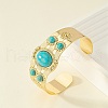 Resin Oval Beaded Open Cuff Bangle BJEW-F452-01B-6