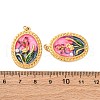 304 Stainless Steel Enamel Pendants STAS-U061-48G-02-3