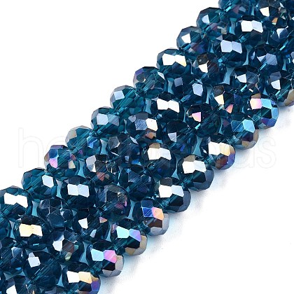 Electroplate Glass Beads Strands EGLA-A044-T8mm-B27-1