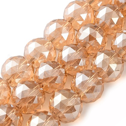 Transparent Electroplate Glass Beads Strands EGLA-N002-34E-F01-1