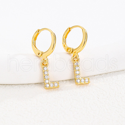 Brass Micro Pave Clear Cubic Zirconia Hoop Earrings FS-WGAF6E5-19-1