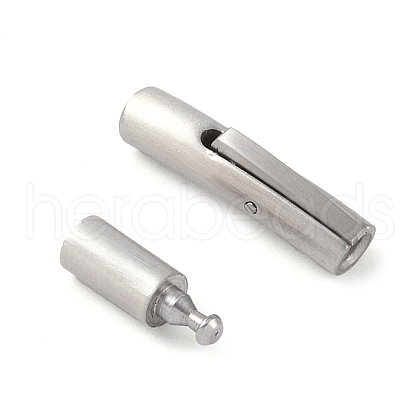 Tarnish Resistant Frosted Column 304 Stainless Steel Bayonet Necklace Clasps STAS-O035-05A-1