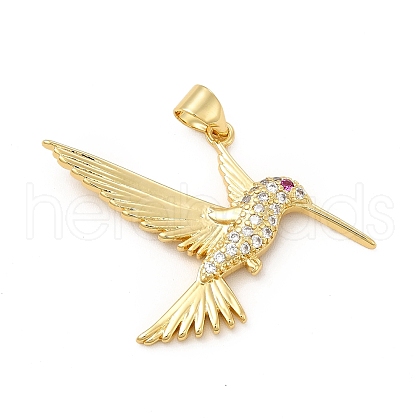 Rack Plating Brass Micro Pave Cubic Zirconia Pendants KK-E072-23G-1