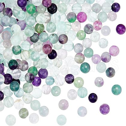 Olycraft 200Pcs Natural Fluorite Beads Strands G-OC0002-69A-1