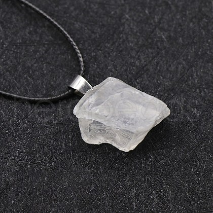 Natural Quartz Crystal Raw Rough Nuggets Pendant Necklace FS-WG50F2C-03-1