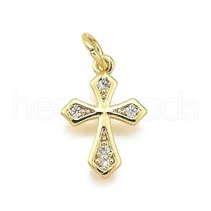 Brass Micro Pave Cubic Zirconia Pendants KK-Z100-41G-01-1