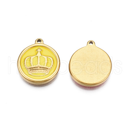304 Stainless Steel Enamel Pendants STAS-N092-151A-1