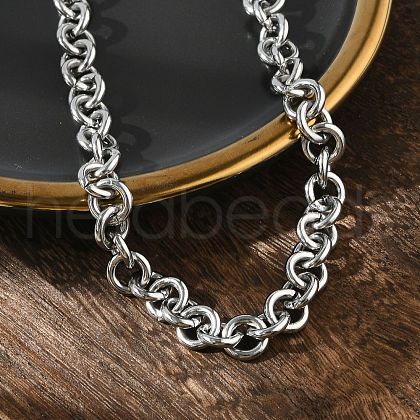 Non-Tarnish 304 Stainless Steel Rolo Chains Necklaces X-NJEW-F297-02P-1