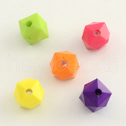 Opaque Acrylic Beads X-SACR-Q099-84B-1