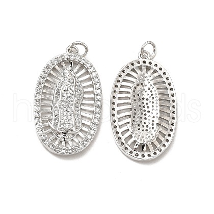 Brass Micro Pave Cubic Zirconia Pendants KK-E068-VB094-1
