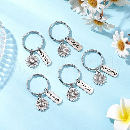 Tibetan Style Alloy Keychains KEYC-JKC01208-1