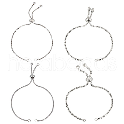 Beebeecraft 8Pcs 4 Style Adjustable 304 Stainless Steel Bracelet Making STAS-BBC0004-65-1