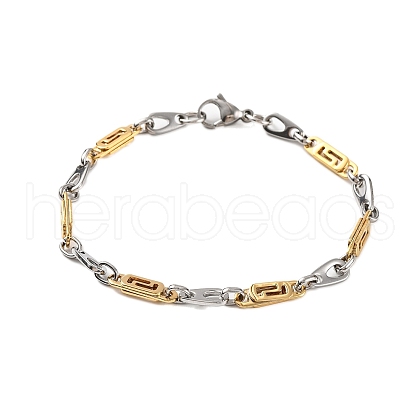 201 Stainless Steel Link Chain Bracelets BJEW-B078-120GP-1