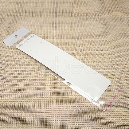 Rectangle Necklace Display Sets Cardboard Paper Cards and Self Adhesive Cellophane Bags X-NDIS-M001-02-1