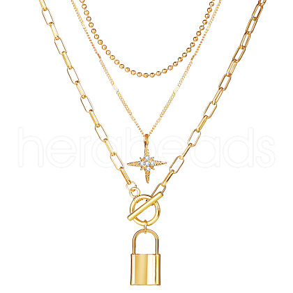 Alloy Pendant Layered Chain Necklaces for Women WGC39CD-11-1