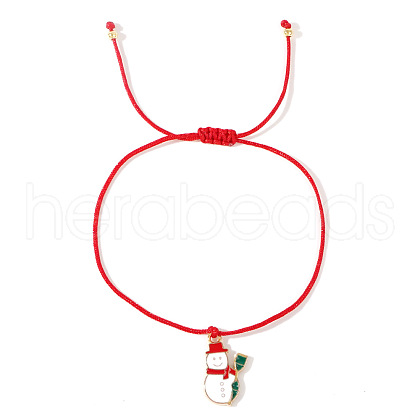 Christmas Alloy Enamel Charm Brided Cord Bracelets ZI9158-2-1