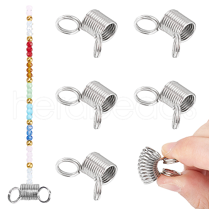 Unicraftale 6Pcs 201 Stainless Steel Mini Spring Bead Clamps for Beading Jewelry Making TOOL-UN0001-44-1