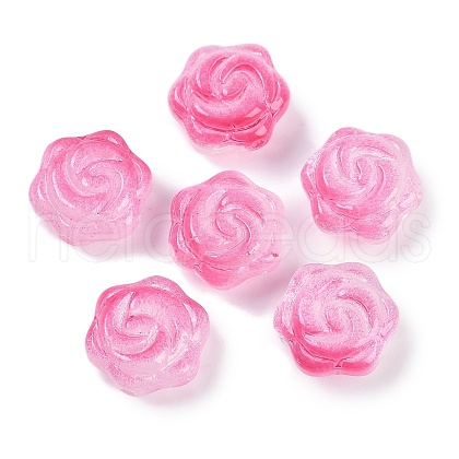 Transparent Spray Paint Glass Beads GLAA-H035-05F-1