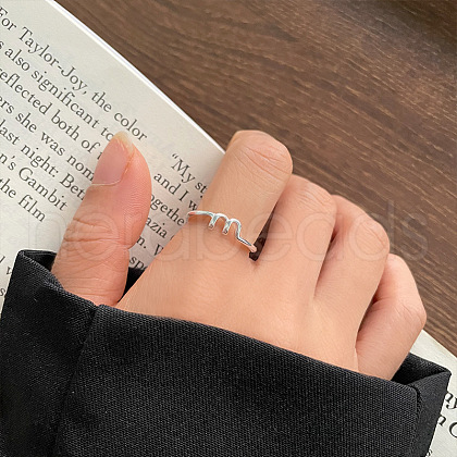 S925 Stainless Steel Cuff Rings for Women FS-WG79458-09-1