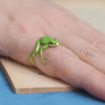 Frog Alloy Enamel Cuff Rings FS-WG3B32A-01-1