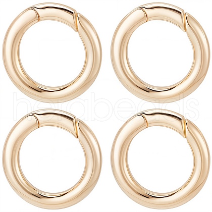 SUNNYCLUE 6Pcs Brass Spring Gate Rings KK-SC0004-72-1