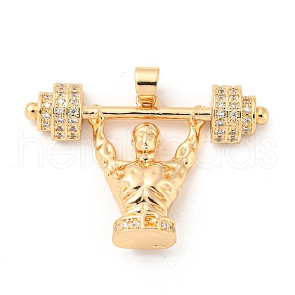 Brass Micro Pave Cubic Zirconia Pendants KK-P250-11G-1