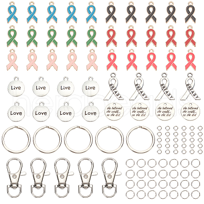   DIY Awareness Ribbon Theme Keychin Making Kit DIY-PH0020-71-1