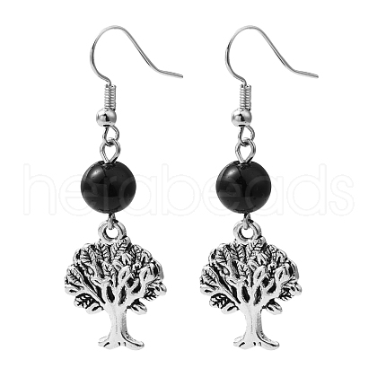 Fashion Tree of Life Earrings EJEW-JE00170-01-1