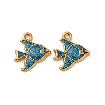 304 Stainless Steel Enamel Pendants STAS-Q363-01A-G-1