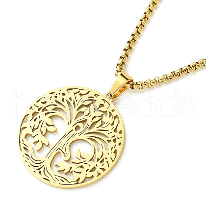 Stainless Steel Pendant Necklaces NJEW-L117-03C-G-1