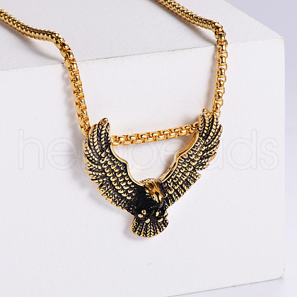 Vintage Stainless Steel Eagle Punk Hip-hop Street Animal Pendant Necklacs for Men LO1450-2-1