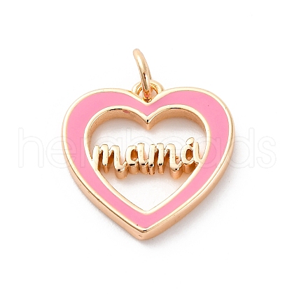 Mother's Day Brass Enamel Pendants KK-D360-21G-01-1