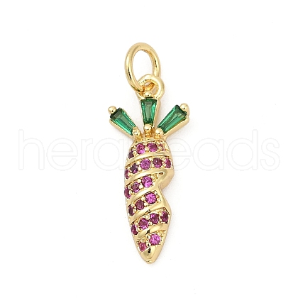 Brass Pave Cubic Zirconia Pendants KK-U062-54G-1