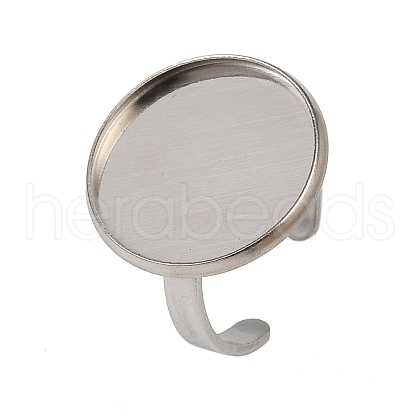 304 Stainless Steel Cuff Ring Components STAS-D372-07P-07-1