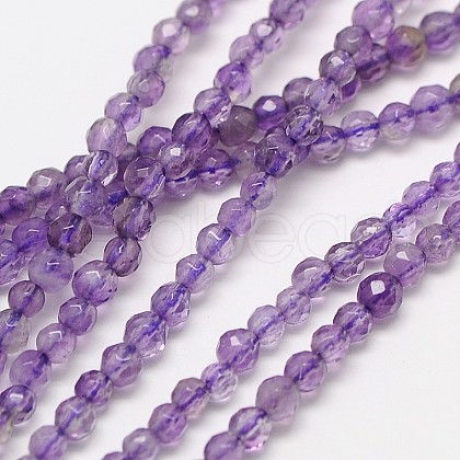 Grade AA Natural Amethyst Beads Strands G-A129-3mm-E02-1