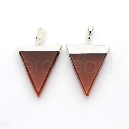 Carnelian Triangle Pendants G-P053-P15A-1