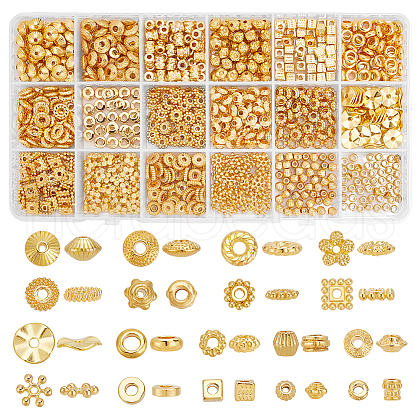   900Pcs 18 Styles Alloy Spacer Beads Sets FIND-PH0018-19-1
