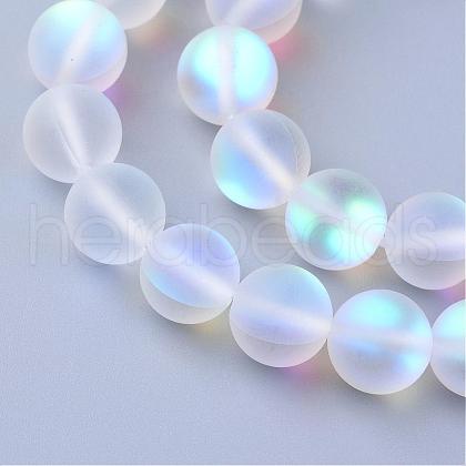 Synthetic Moonstone Beads Strands G-R375-8mm-A13-1