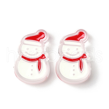 Christmas Decorations Theme Opaque Acrylic Bead with Enamel OACR-Z021-01J-1