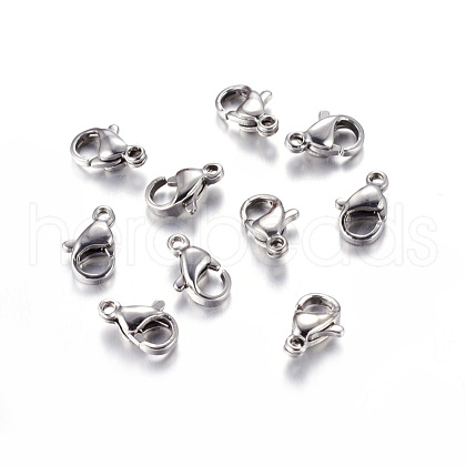 Tarnish Resistant 304 Stainless Steel Lobster Claw Clasps X-STAS-AB10-1