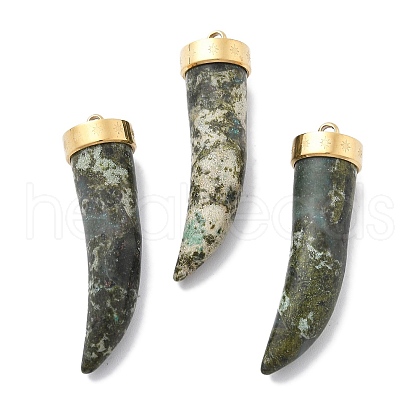 Natural Unakite Horn Pendants STAS-R130-03G-02-1
