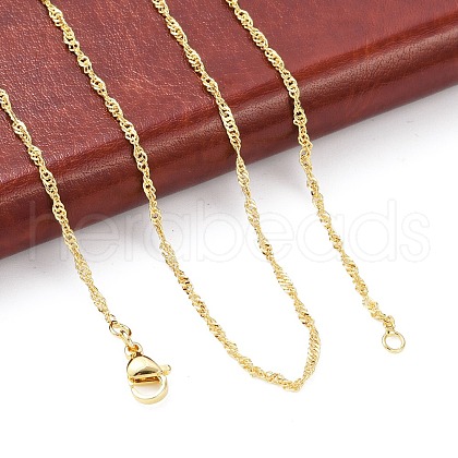 Brass Singapore Chains Necklace for Women NJEW-P265-07G-1