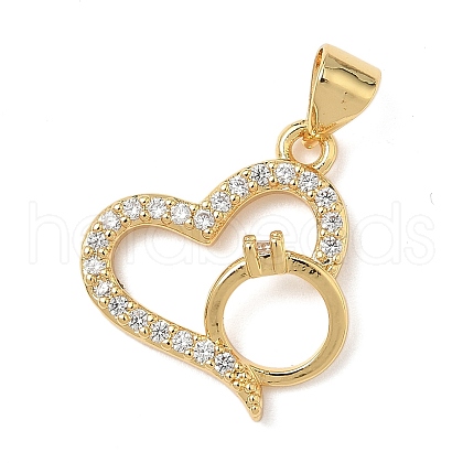Brass Micro Pave Cubic Zirconia Pendants KK-Q068-20G-1