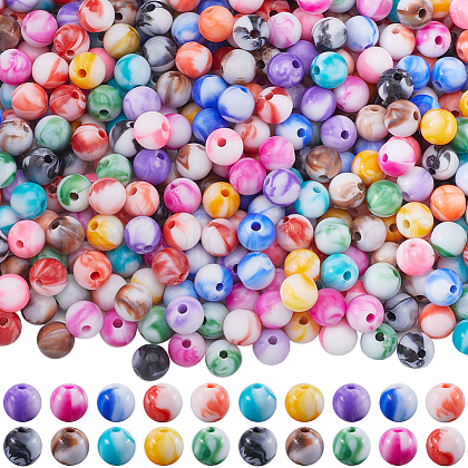 SOFPLATE 500Pcs Opaque Acrylic Beads SACR-SP0001-09-1