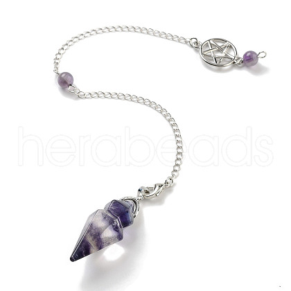 Natural Fluorite Pointed Dowsing Pendulums G-K338-12P-07-1